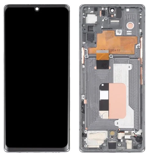 Lcd Display Combo Folder with Frame for LG Velvet 5g Black