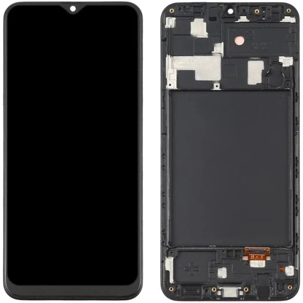 Lcd Display Combo Folder with Frame for Samsung Galaxy A20 Black