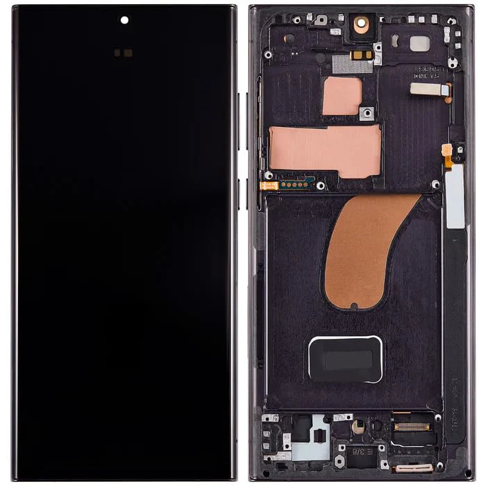 Lcd Display Combo Folder with Frame for Samsung Galaxy S23 Ultra Black