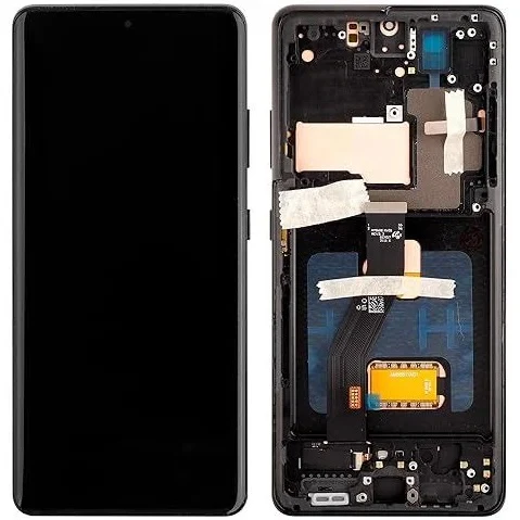 OLED Lcd Display Combo Folder with Frame for Samsung Galaxy S21 Ultra Black